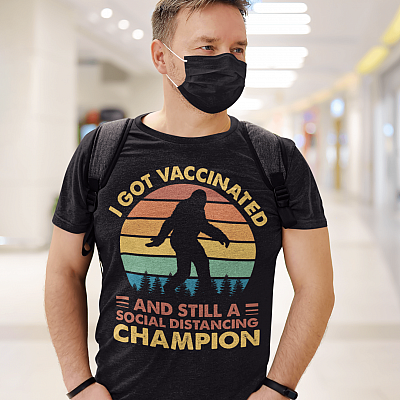 Alternative view of I Got Vaccinated and Still A Social Distancing Champion Vintage T-Shirt