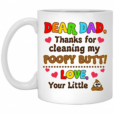 dear dad white, White, 11 oz. White Mug