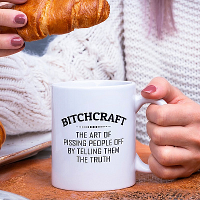 Alternative view of Bitchcraft the Art of Pissing People Off by Telling Them the Truth Ceramic Coffee Mug - Beer Stein - Water Bottle