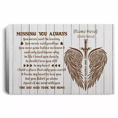 Personalized Missing You Always, White, 0.75'' Framed Canvas