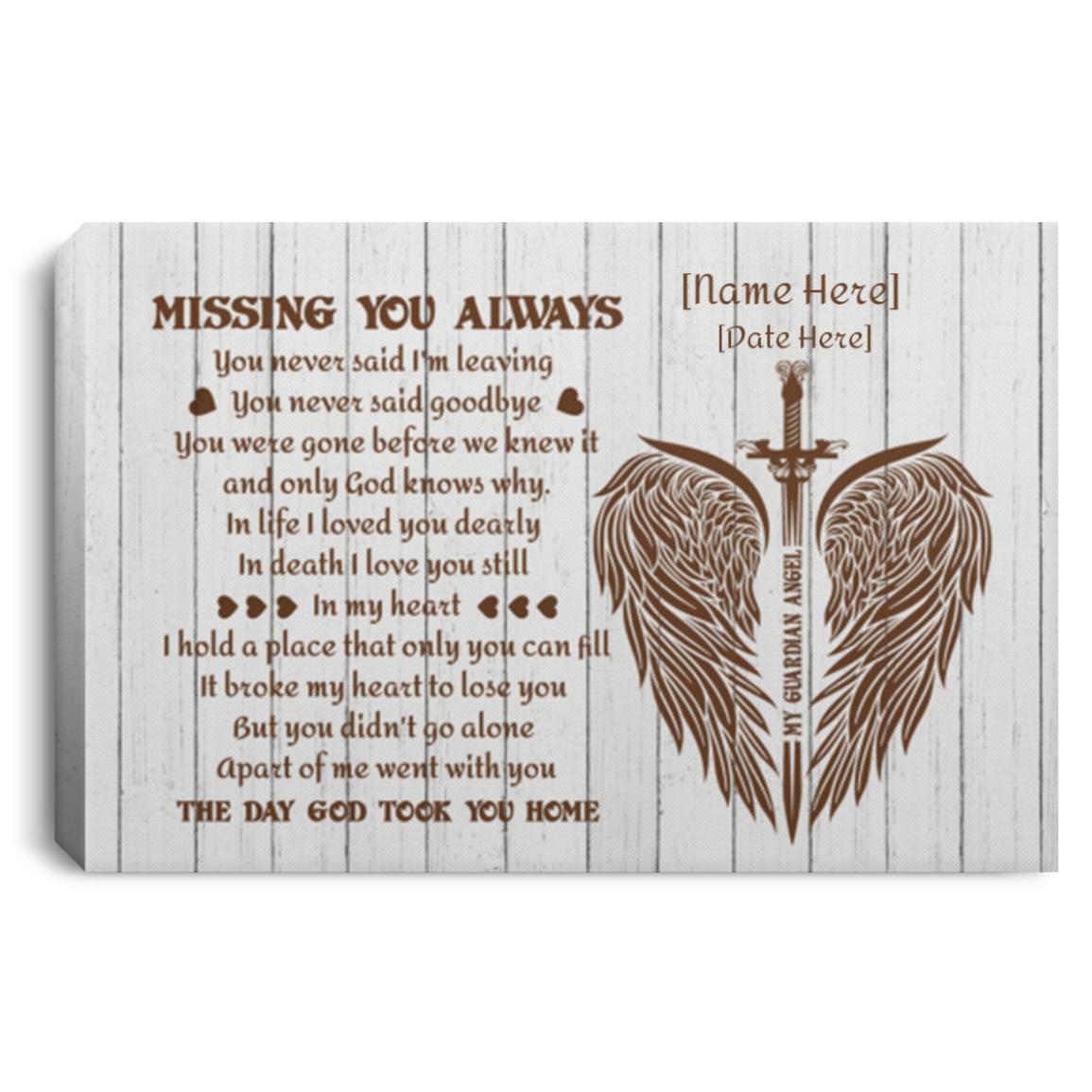 Personalized Missing You Always, White, 0.75'' Framed Canvas