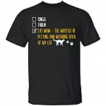 1N.Single Taken Cat Mom, Black, Unisex T-Shirt