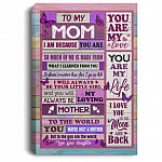 From Daughter to My Mom, White, 0.75'' Framed Canvas