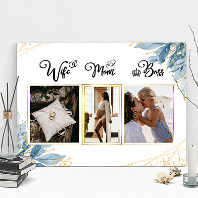 Personalized Photo Wife Mom Boss - Mother Day Gift Framed Canvas - Unframed Poster