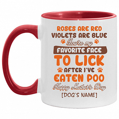 Personalized Accent Mug, White/Red, 11 oz. Accent Mug