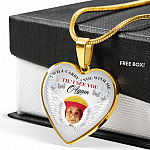 Personalized Photo I Will Carry You With Me Til' I See You Again Butterfly Memorial Luxury Heart Pendant Necklace - Heart Luxury Necklace (Gold Plated)