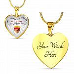 Personalized Photo I Will Carry You With Me Til' I See You Again Butterfly Memorial Luxury Heart Pendant Necklace - Heart Luxury Necklace (Gold Plated)