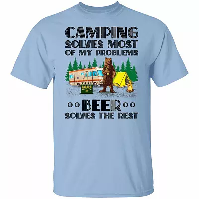 Camping T, Light Blue, Unisex T-Shirt
