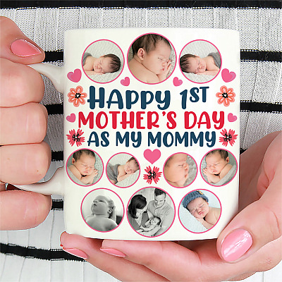 Alternative view of Personalized Photo Happy 1st Mother's Day As My Mommy Ceramic Coffee Mug - Custom Photo Mother's Day Gifts