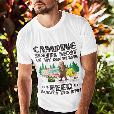 Alternative view of Camping Solves Most Of My Problems Beer Solves The Rest Shirt - Camping Shirt