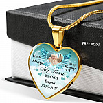 Personalized Photo Your Wings Were Ready But My Heart Was Not Memorial Luxury Heart Pendant Necklace - Heart Luxury Necklace (Gold Plated)