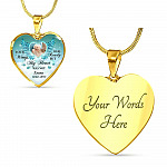 Personalized Photo Your Wings Were Ready But My Heart Was Not Memorial Luxury Heart Pendant Necklace - Heart Luxury Necklace (Gold Plated)