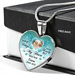 Personalized Photo Your Wings Were Ready But My Heart Was Not Memorial Luxury Heart Pendant Necklace - Heart Luxury Necklace (Silver)