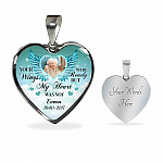 Personalized Photo Your Wings Were Ready But My Heart Was Not Memorial Luxury Heart Pendant Necklace - Heart Luxury Necklace (Silver)