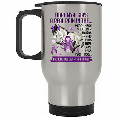 14 oz. Silver Travel Mug