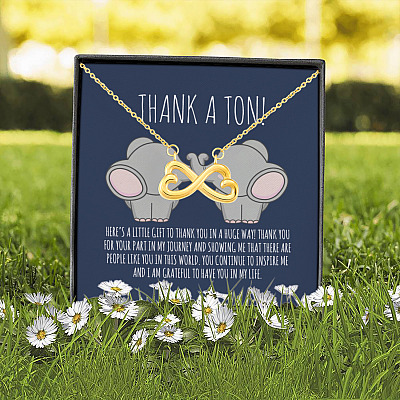 Alternative view of Thank A Ton You Continue To Inspire Me An I Grateful To Have You In My Life Infinity Heart Pendant Necklace
