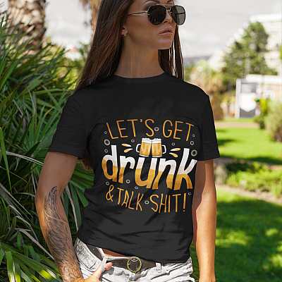 Alternative view of Let's Get Drunk And Talk Shit Shirt - Beer Shirt - Funny Drinking Shirt