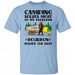 Camping Bear (bourbon) t, Light Blue, Unisex T-Shirt