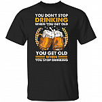 Old Drink T, Black, Unisex T-Shirt