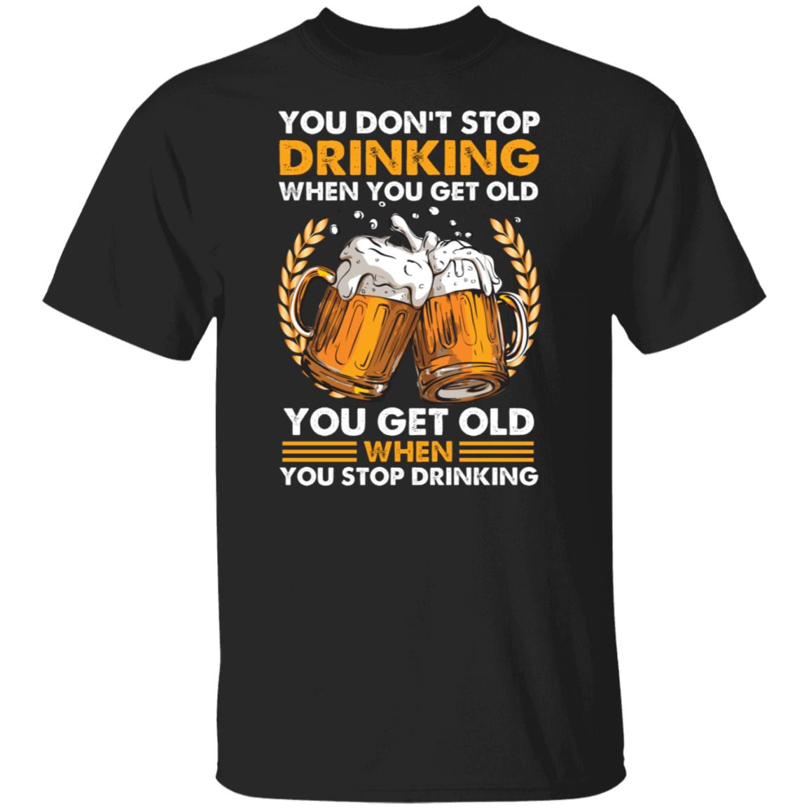 Old Drink T, Black, Unisex T-Shirt