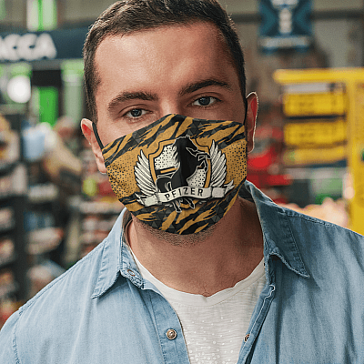 Alternative view of Pfizer Vaccine Washable Reusable Custom Printed Cloth Face Mask Cover