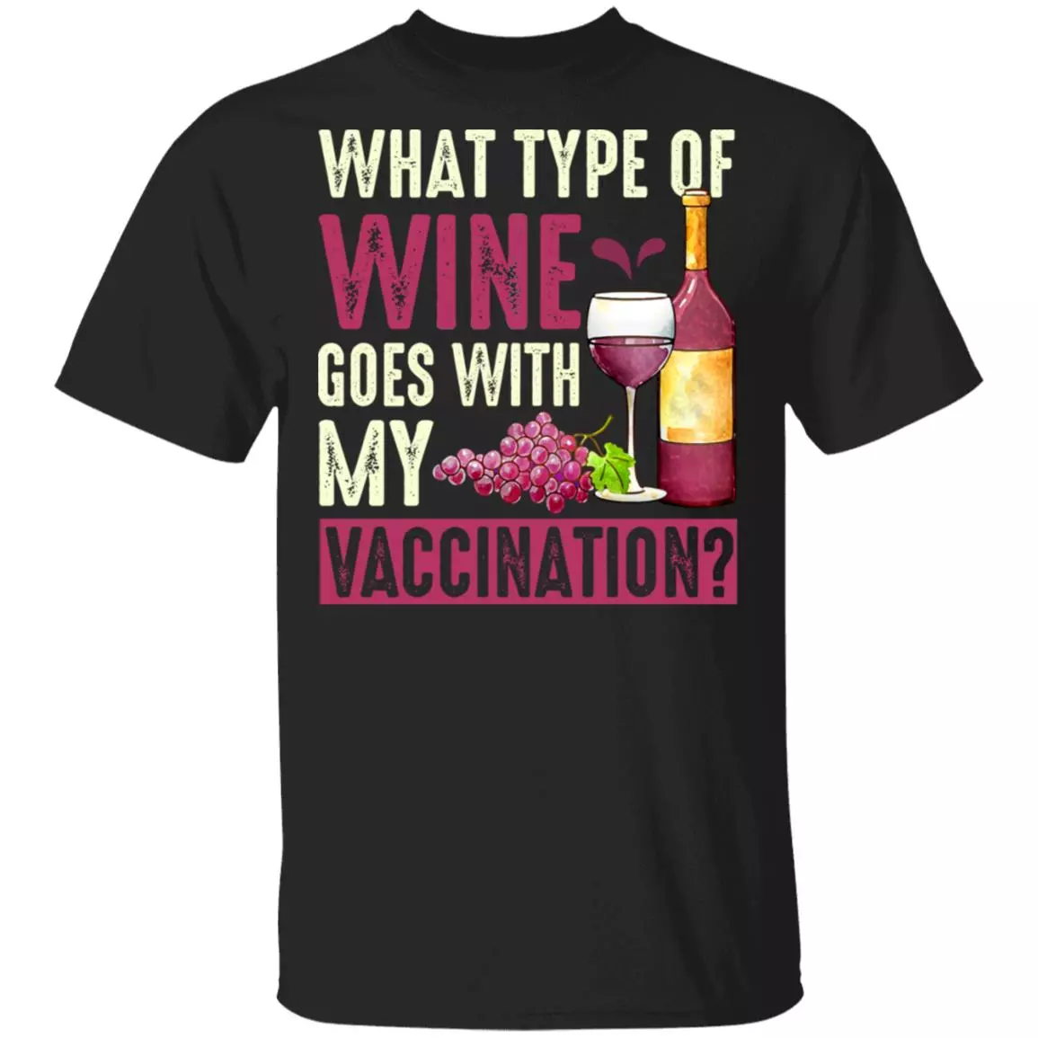 wine T, Black, Unisex T-Shirt