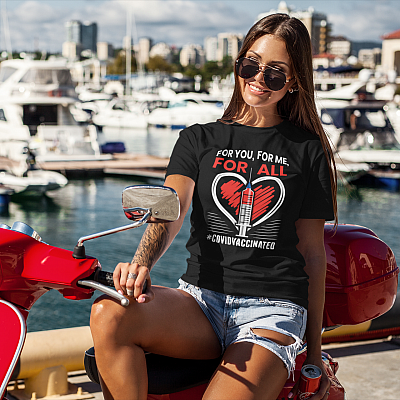 Alternative view of For You For Me For All Vaccinated T-Shirt