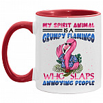 Flamingo Accent Mug, White/Red, 11 oz. Accent Mug