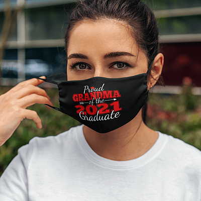 Alternative view of Proud Grandma of The 2021 Graduate Washable Reusable Custom Printed Cloth Face Mask Cover