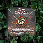 To My Fire Wife Thank You So Much for Your Never-Ending Amazing Strength Patience Interlocking Hearts Pendant Necklace