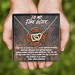 To My Fire Wife Thank You So Much for Your Never-Ending Amazing Strength Patience Interlocking Hearts Pendant Necklace