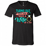 wife ho tee, Black, V-Neck T-Shirt