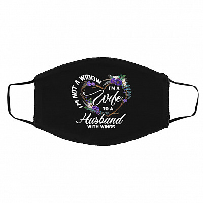 I'm Not a Widow I'm a Wife, Black, Cloth Face Cover – Medium/Large