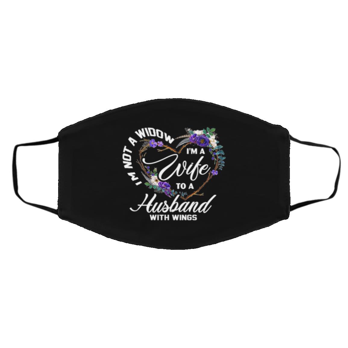I'm Not a Widow I'm a Wife, Black, Cloth Face Cover – Medium/Large I'm Not a Widow I'm a Wife, Black, Cloth Face Cover – Medium/Large