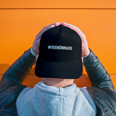 Alternative view of Pride LGBT Support Free Mom Hugs Hashtag Twill Cap - High-Profile Snapback Hat - Trucker Hat