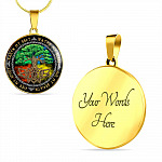 Earth My Body Water My Blood Air My Breath Fire My Spirit Circle Pendant Necklace - Circle Luxury Necklace (Gold Plated)