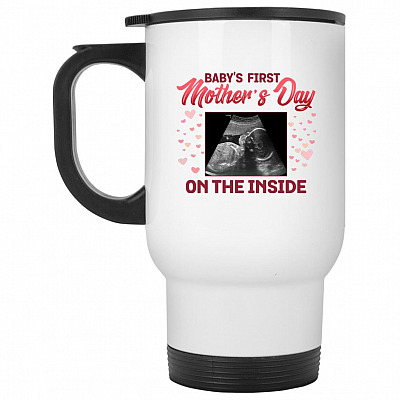 14 oz. White Travel Mug