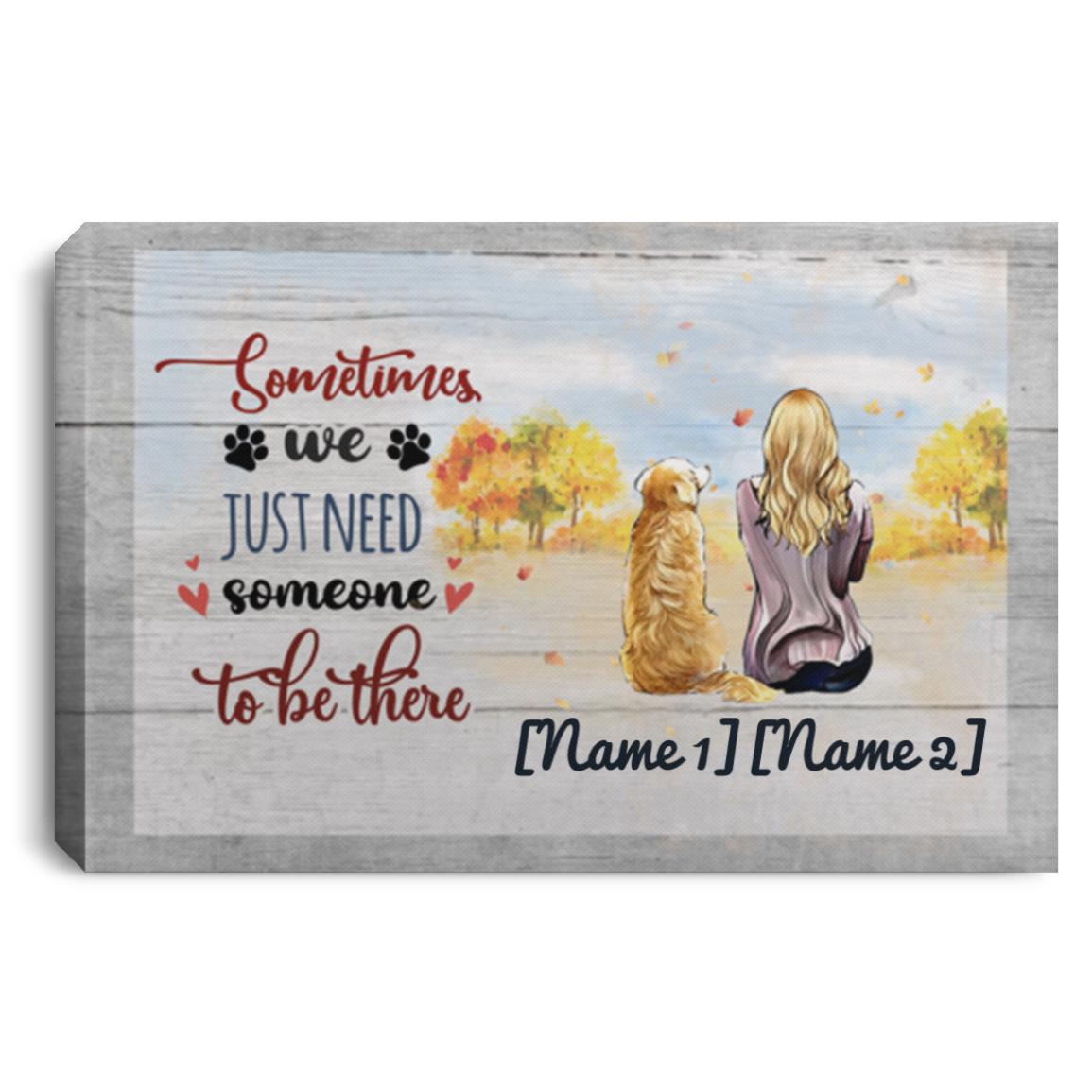 Personalized Golden Retrieve, White, 0.75'' Framed Canvas