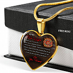 To My Fire Wife Thank You So Much For Your Never-Ending Patience Love Your Husband Heart Pendant Necklace