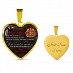 To My Fire Wife Thank You So Much For Your Never-Ending Patience Love Your Husband Heart Pendant Necklace