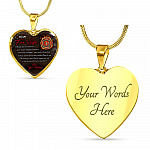 To My Fire Wife Thank You So Much For Your Never-Ending Patience Love Your Husband Heart Pendant Necklace