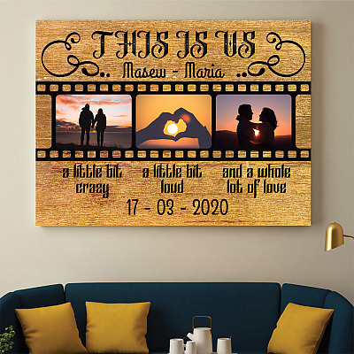 Alternative view of Personalized Photo This Is Us A Little Bit Crazy Loud Couple Canvas Poster - Custom Image Anniversary Decor