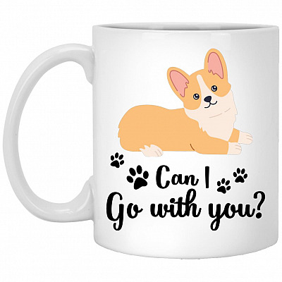 corgi, White, 11 oz. White Mug