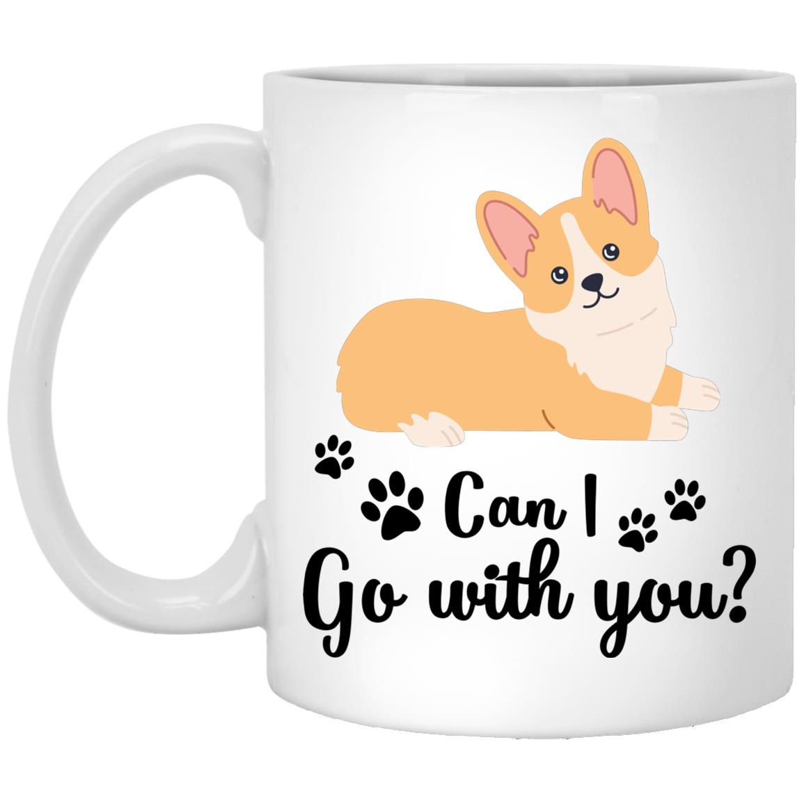 corgi, White, 11 oz. White Mug