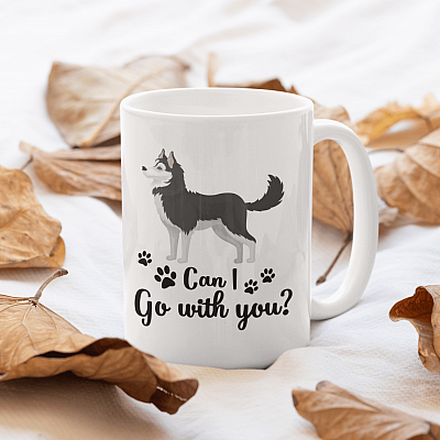 Alternative view of Husky Can I Go With You Coffee Mug - Beer Stein - Water Bottle - Color Changing Mug - Dog Lovers Gift Mug