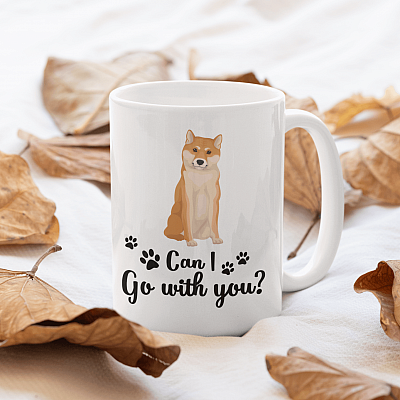 Alternative view of Shiba Can I Go With You Dog Coffee Mug - Beer Stein - Water Bottle - Color Changing Mug - Dog Lovers Gift Mug