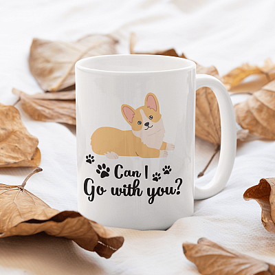 Alternative view of Corgi Can I Go With You Dog Coffee Mug - Beer Stein - Water Bottle - Color Changing Mug - Dog Lovers Gift Mug