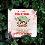 To My Mother Baby Yoda Best Mom In The Galaxy Happy Mother's Day Joined Interlocking Hearts Pendant Necklace