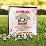 To My Mother Baby Yoda Best Mom In The Galaxy Happy Mother's Day Joined Interlocking Hearts Pendant Necklace