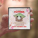 To My Mother Baby Yoda Best Mom In The Galaxy Happy Mother's Day Love Knot Pendant Necklace